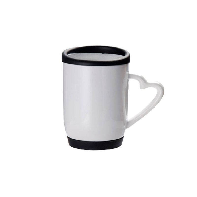 Taza Blanca + Tapa de Silicon