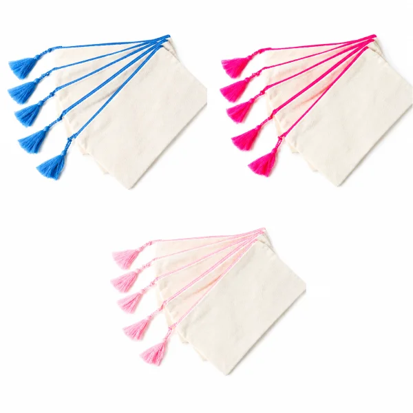 Cosmetiquera con Zipper y Borla