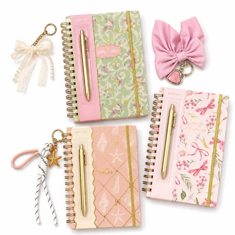 Libreta + Lapicero y Charms