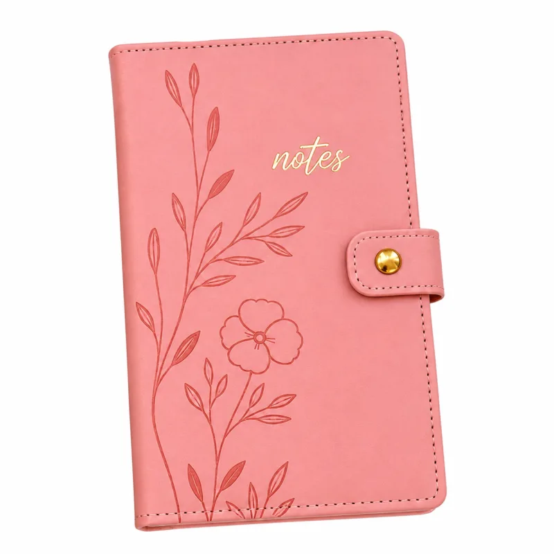 Libreta de Rosa Rosada con Linea Doradda